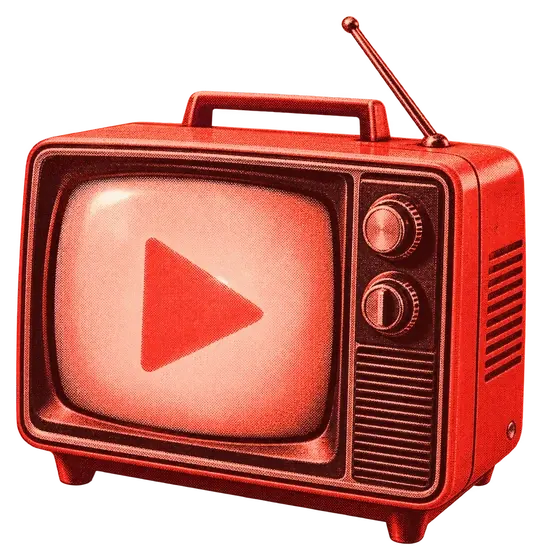 Retro TV with play button